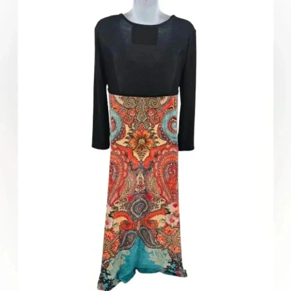 Bohemian Multicolor Maxi Dress Made In USA - Picture 3 of 9